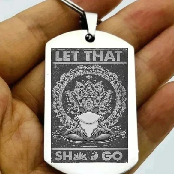 Let that s go frog meditation hot Keychain - Picture 1 of 1